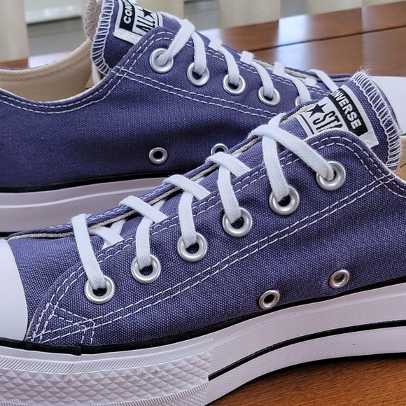 Converse Women's CTAS Lift Ox Canvas 571405C Steel/White/Black Size 9 - Picture 9 of 10